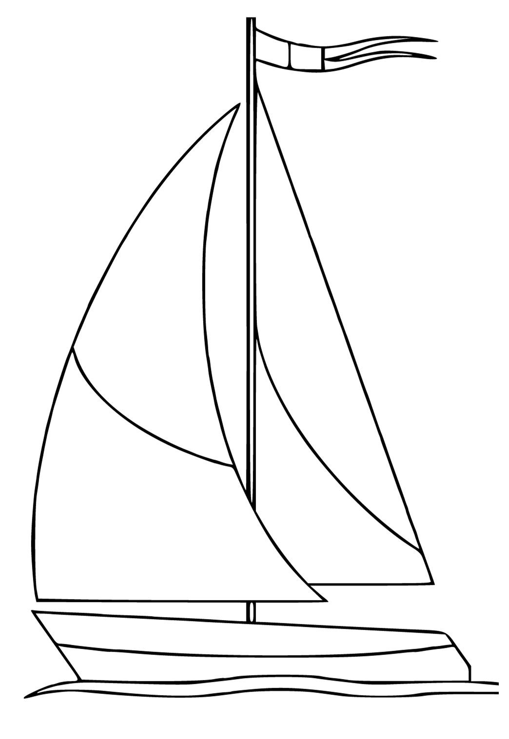 Free printable sail boat easy coloring page for adults and kids