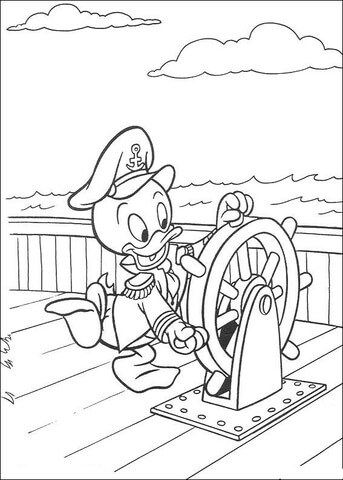 Huey lead the boat coloring page free printable coloring pages