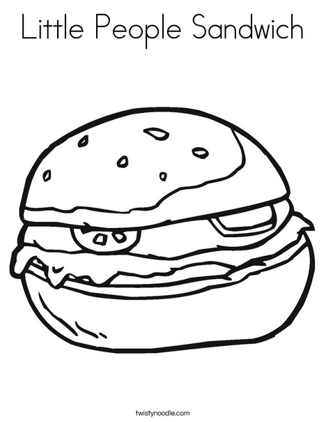 Little people sandwich coloring page