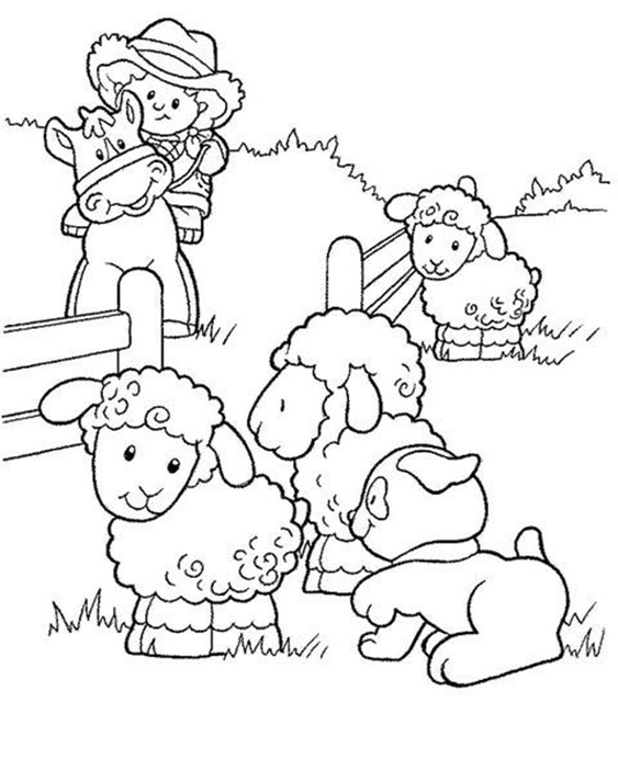 Free easy to print farm animal coloring pages