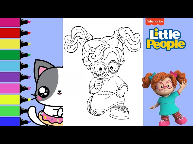 Coloring fisher price little people sofie and mia coloring book pages sprinkled donuts jr