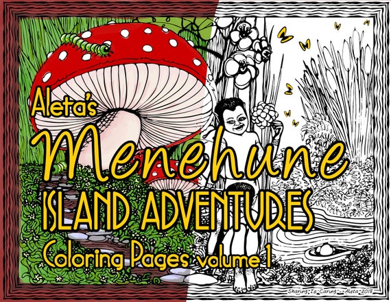 Aletas menehune coloring book printable coloring pages all ages instant download hawaiian faery folk little people coloring book download now