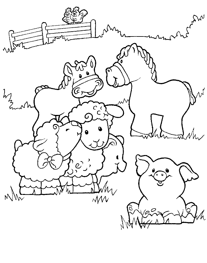 Coloring page little people kids