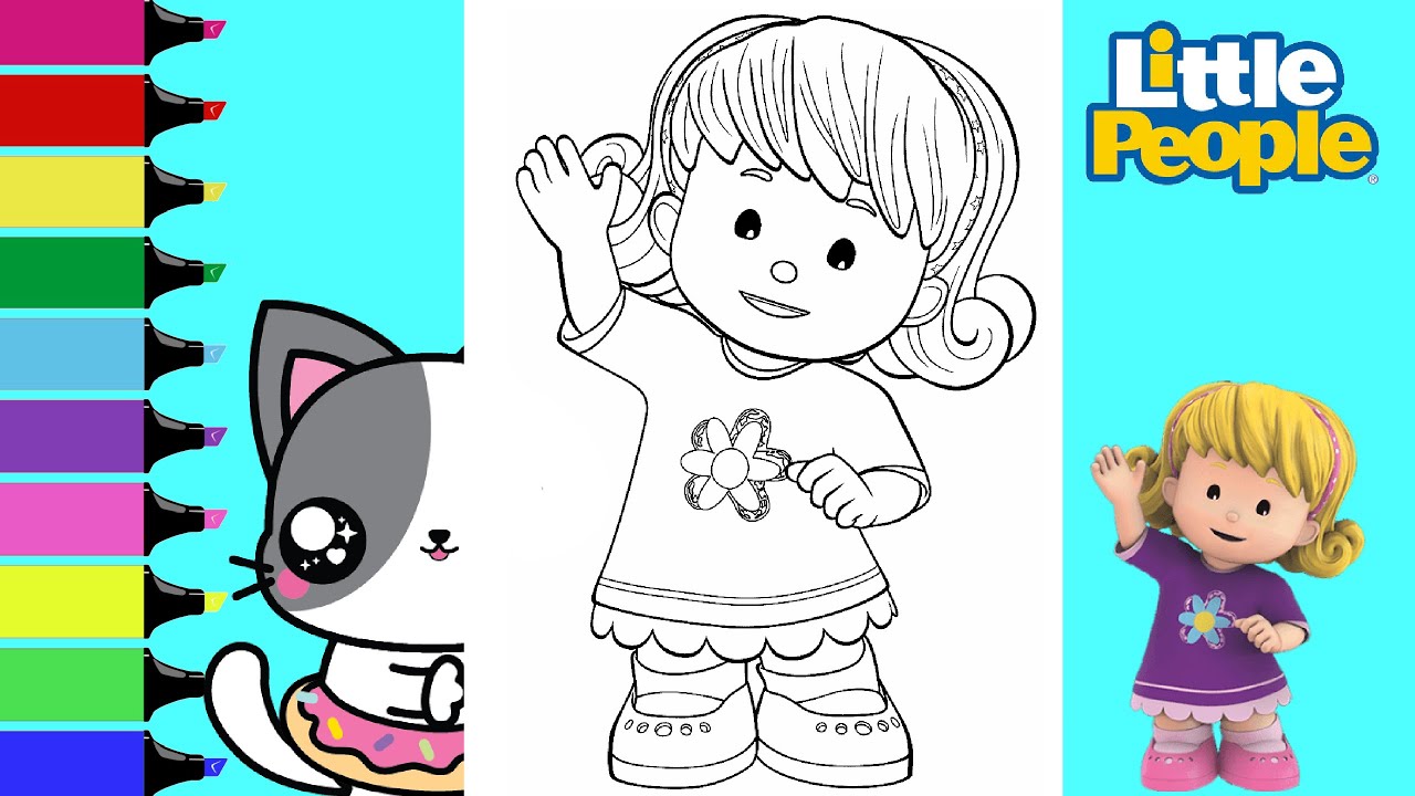 Coloring fisher price little people ea and tess coloring book pages sprinkled donuts jr