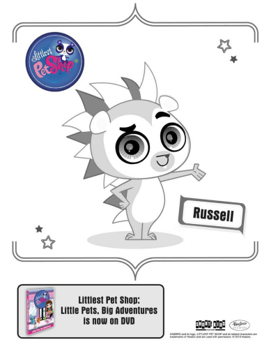 Littlest pet shop printable russell coloring page