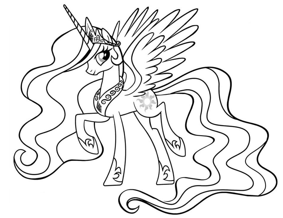 Princess celestia from my little pony coloring page