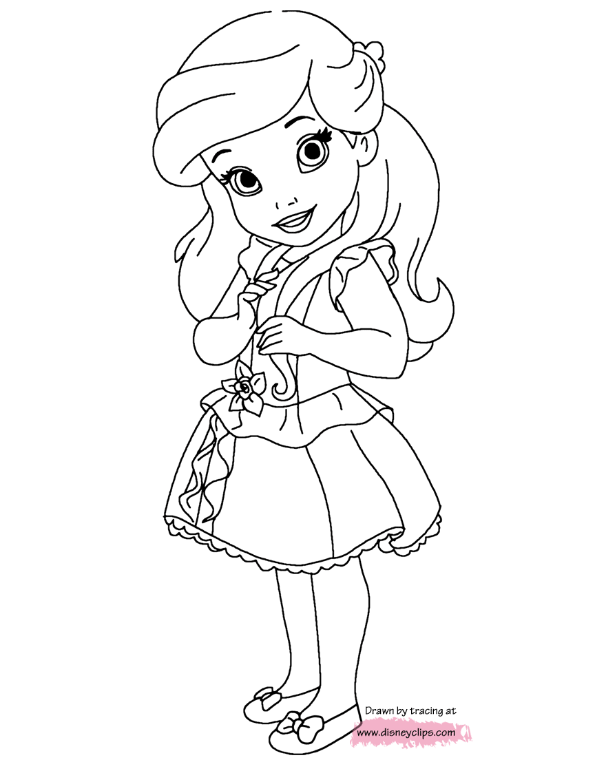 Disneys little princesses coloring pages