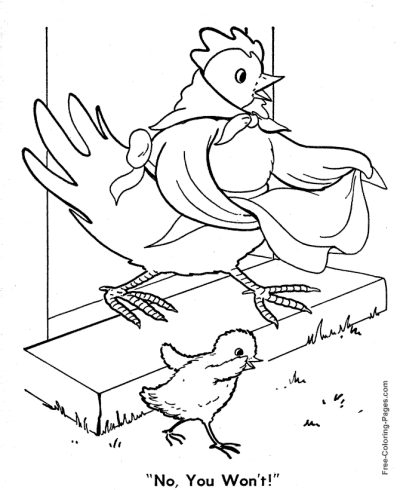 Little red hen story coloring pages