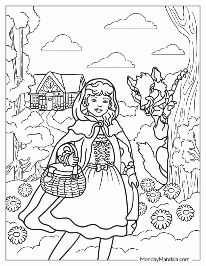 Fairy tale coloring pages free pdf printables