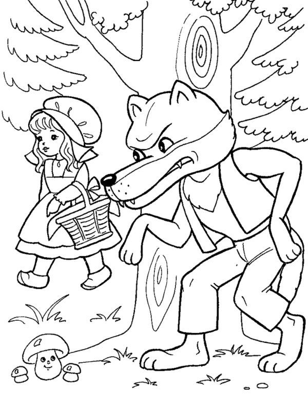 Tales of red riding hood coloring pages pdf