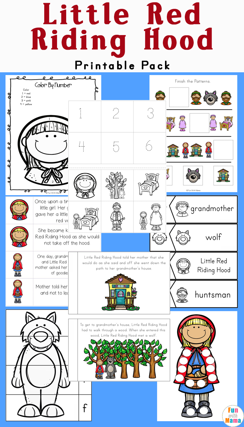 Little red riding hood printables and activities pack