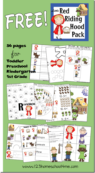 Free little red riding hood worksheets