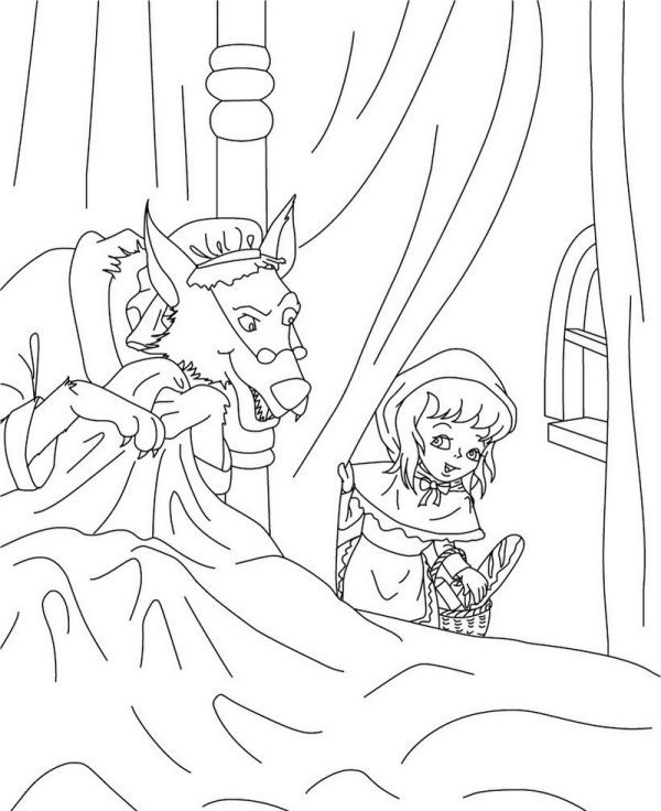 Tales of red riding hood coloring pages pdf