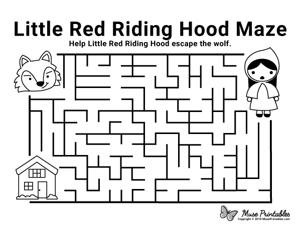 Free printable little red riding hood maze