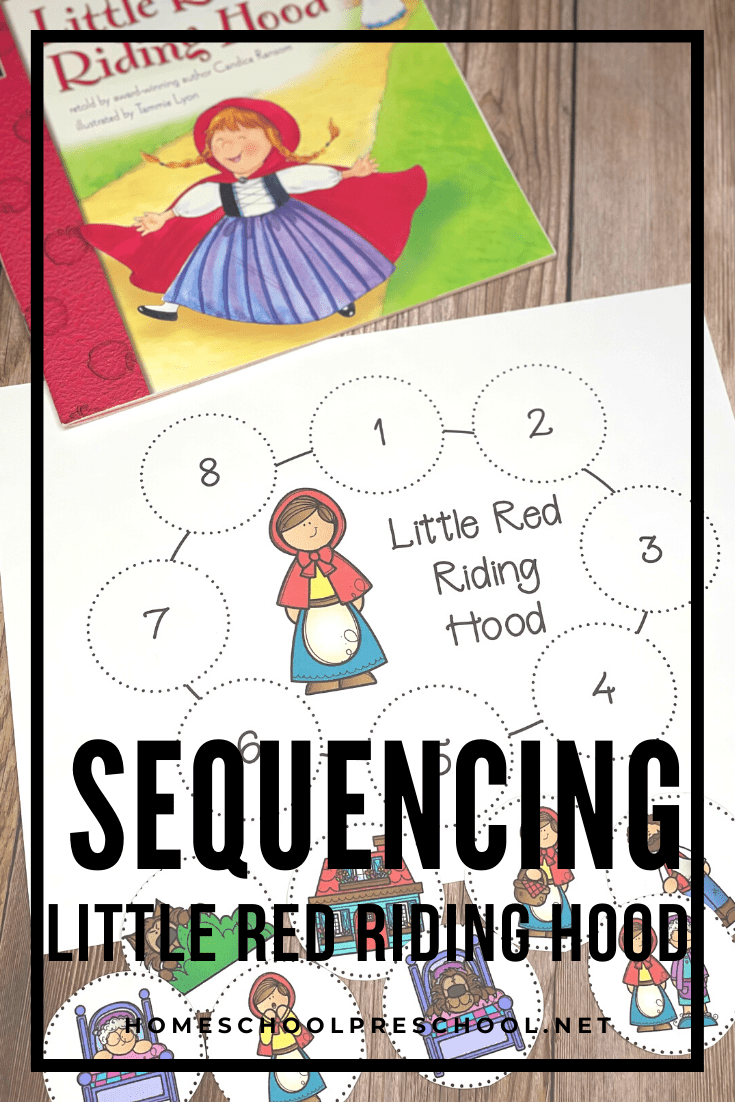 Printable little red riding hood sequencing activity