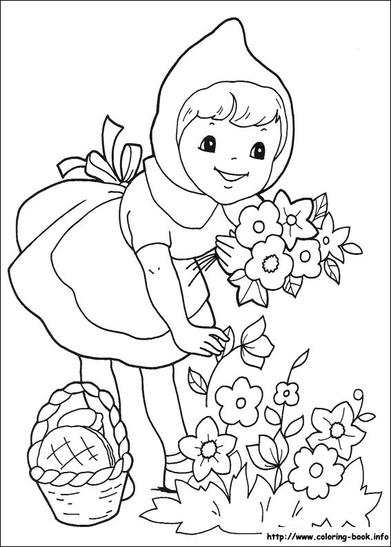 Little red riding hood coloring picture