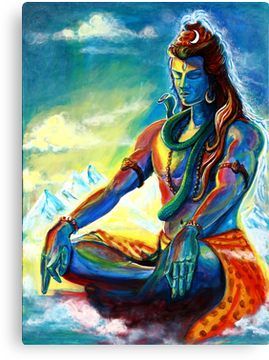 Majestic lord shiva in meditation canvas print by a little more whirl