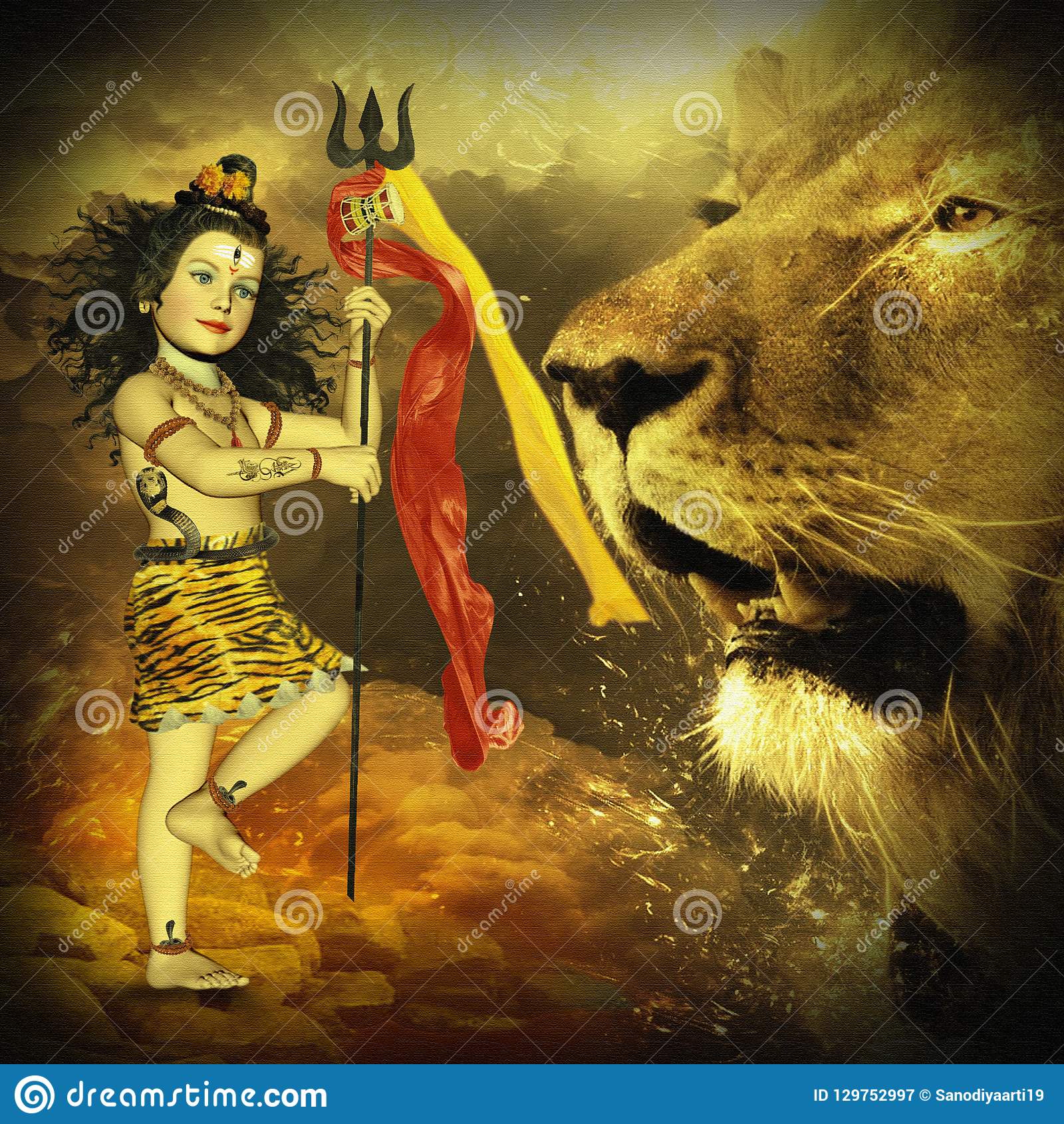 Little lord shiva om namah shivay stock illustration