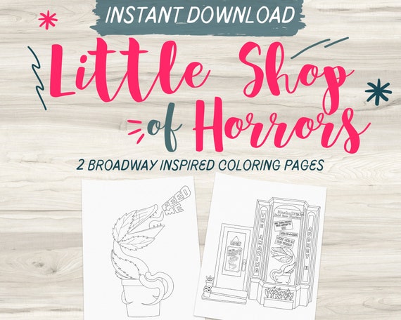 Little shop of horrors broadway inspired coloring pages audrey musical coloring pages halloween instant download pdf