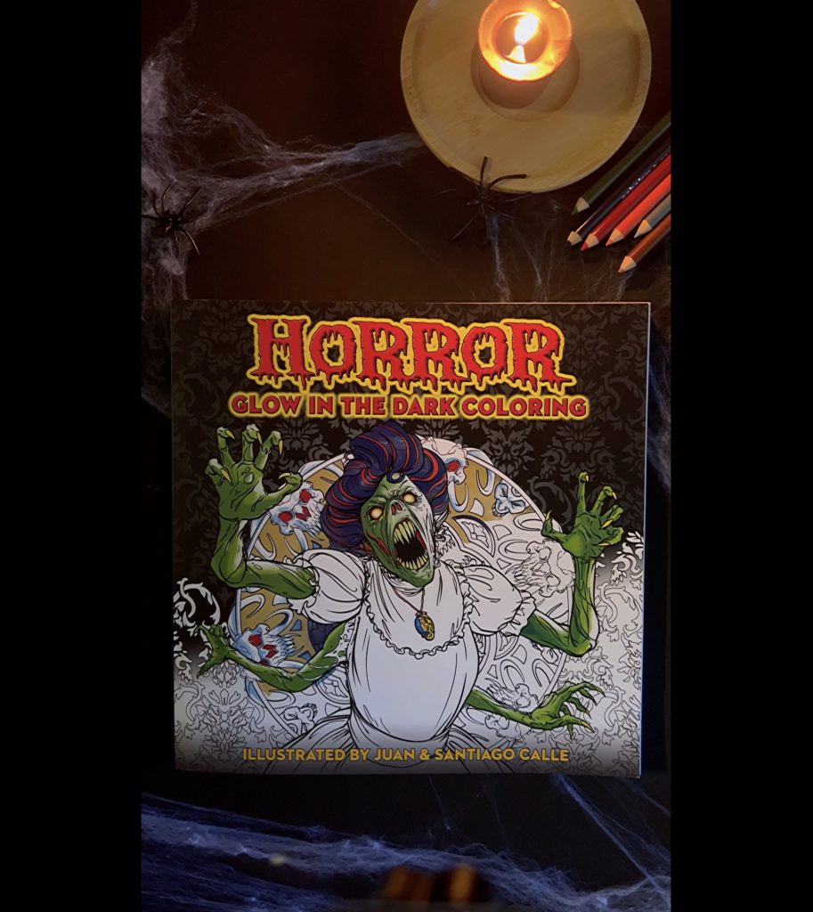 Horror glow in the dark coloring arts craftsadult coloring thunder bay press