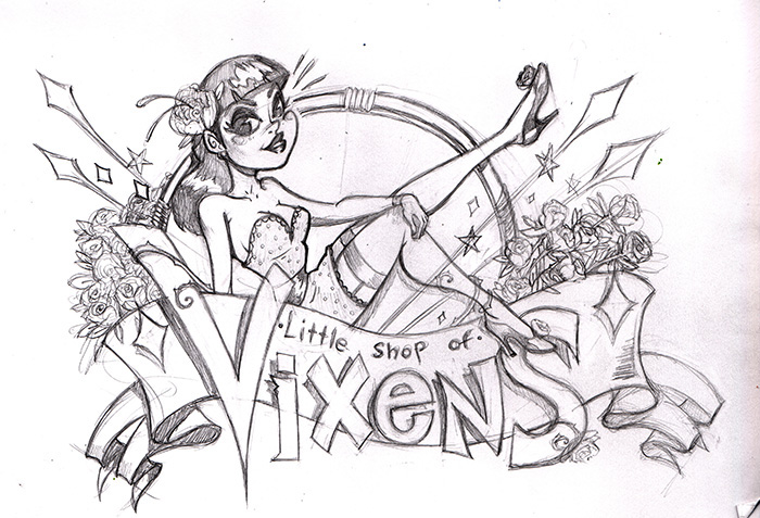 Little shop of vixens logo design