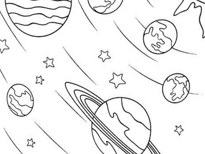 Free easy to print space coloring pages