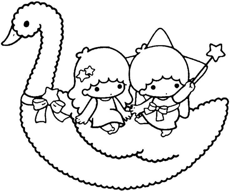 Little twin stars coloring pages