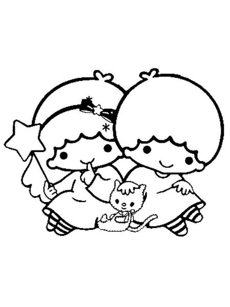 Little twin stars coloring pages