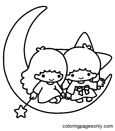 Little twin stars coloring pages