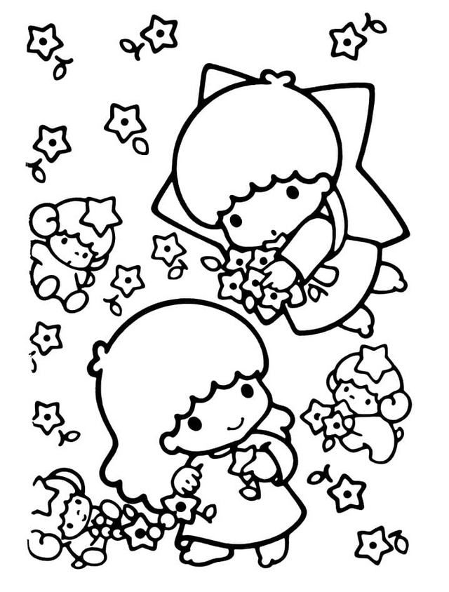 Little twin stars colouring pages rageregression