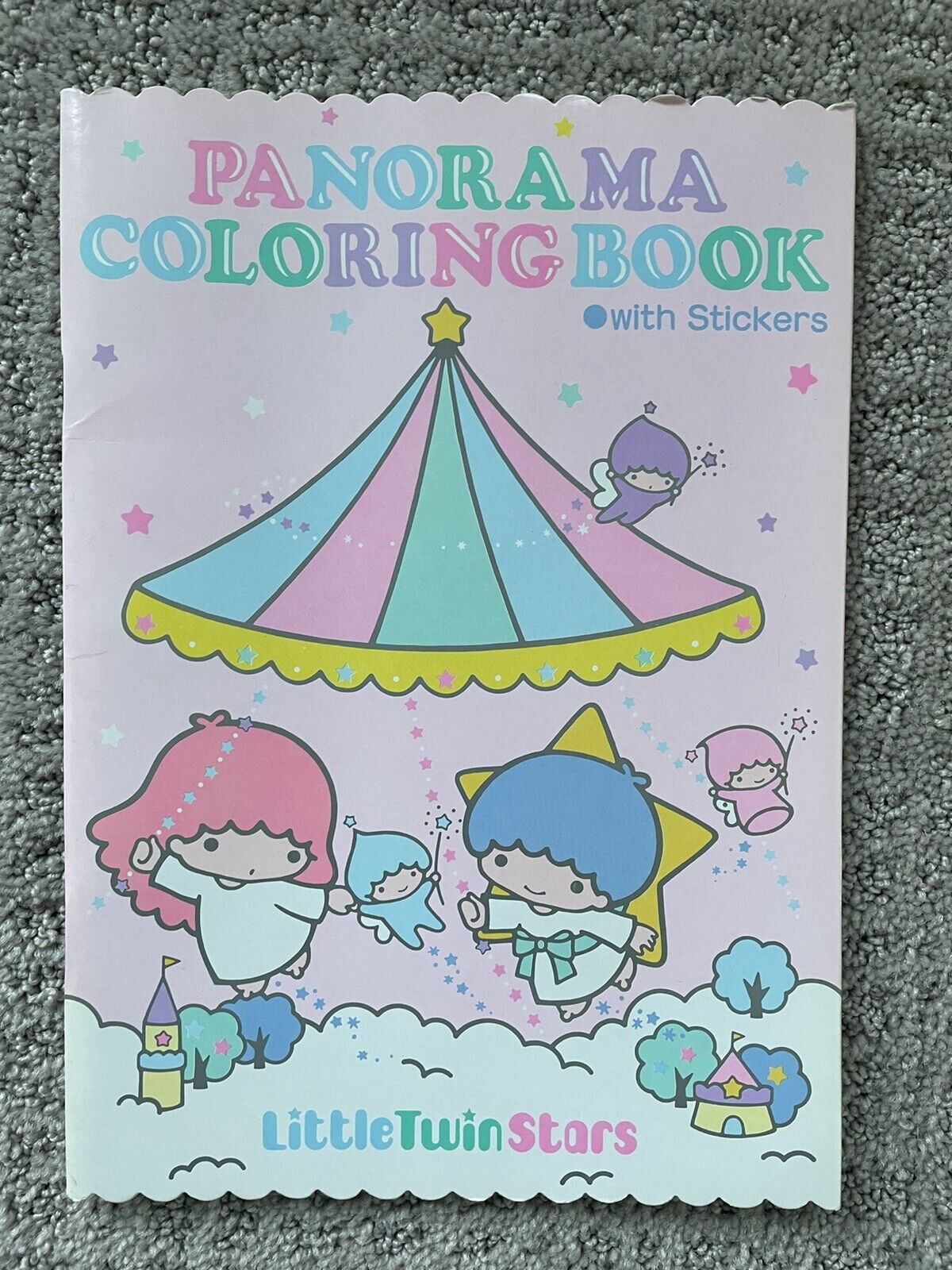 New vintage little twin stars panorama coloring book with stickers sanrio