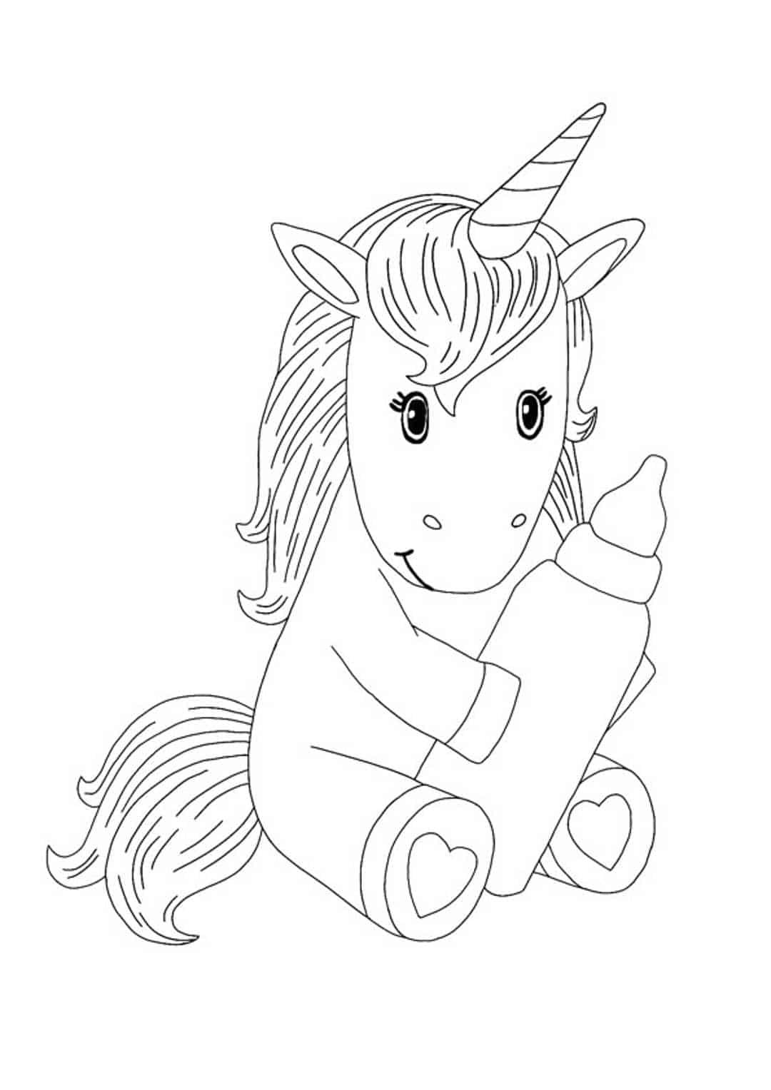 Baby unicorn coloring pages