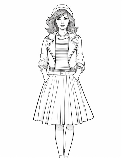 Page girl in dress drawing images