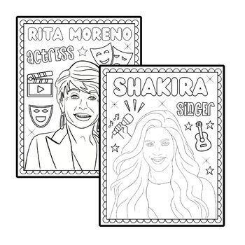 Hispanic heritage month coloring pages famous hispanic icons coloring sheets