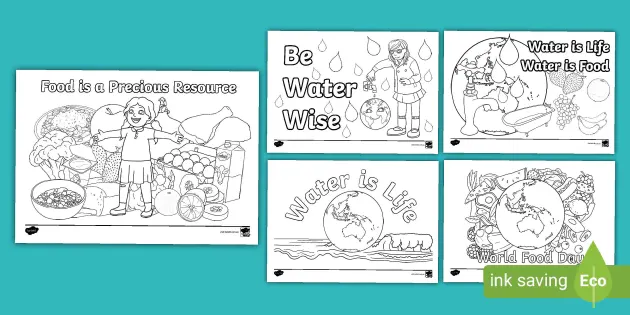 Water wise colouring page teacher made