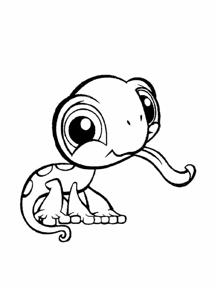 Cute little lizard coloring page