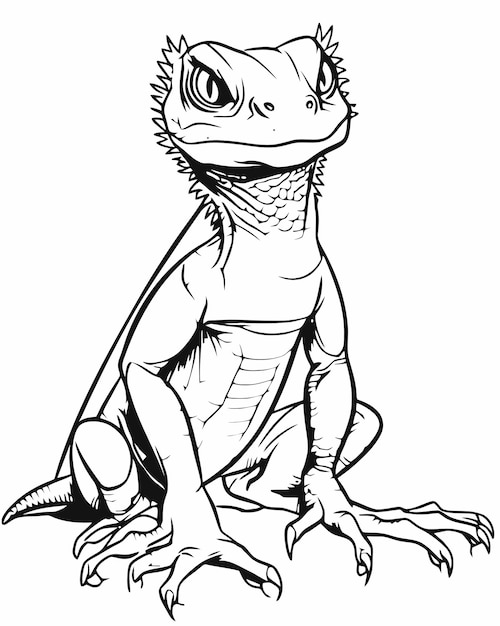 Premium vector lizard coloring page