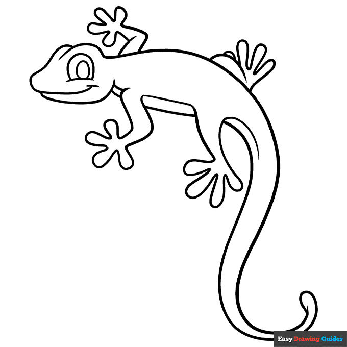 Cartoon lizard coloring page easy drawing guides