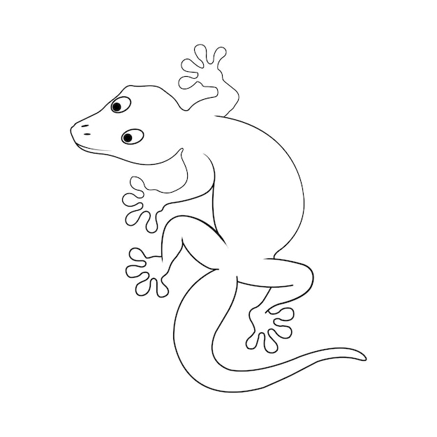 Premium vector lizard coloring page