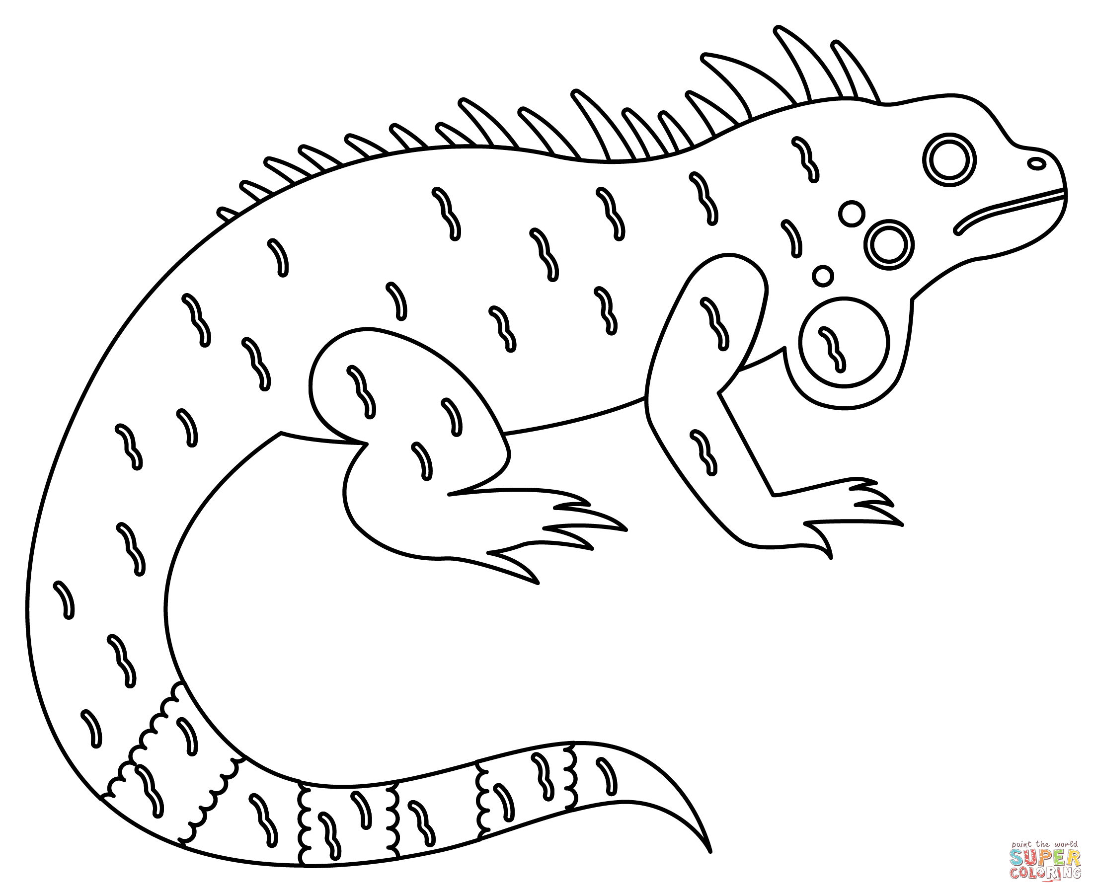 Iguana coloring page free printable coloring pages