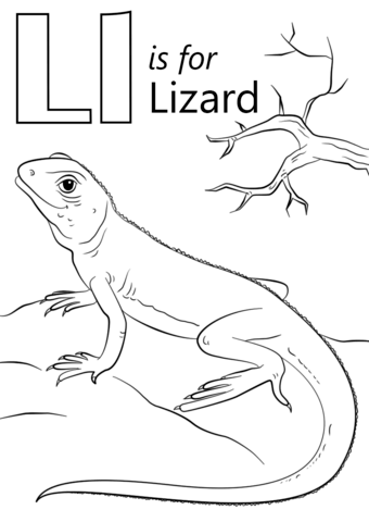 Letter l is for lizard coloring page free printable coloring pages