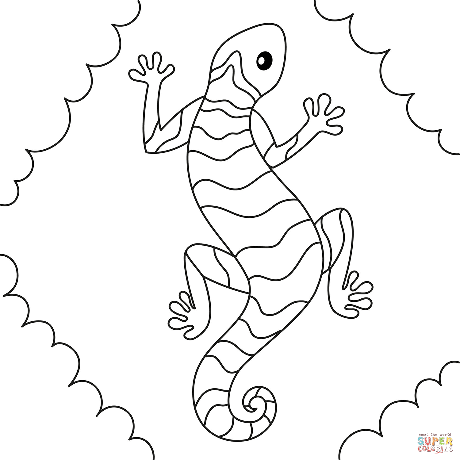 Lizard coloring page free printable coloring pages