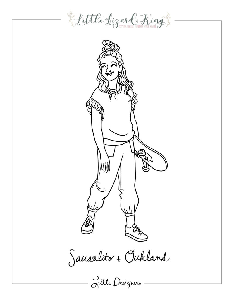 Sausalito and oakland coloring page â little lizard king