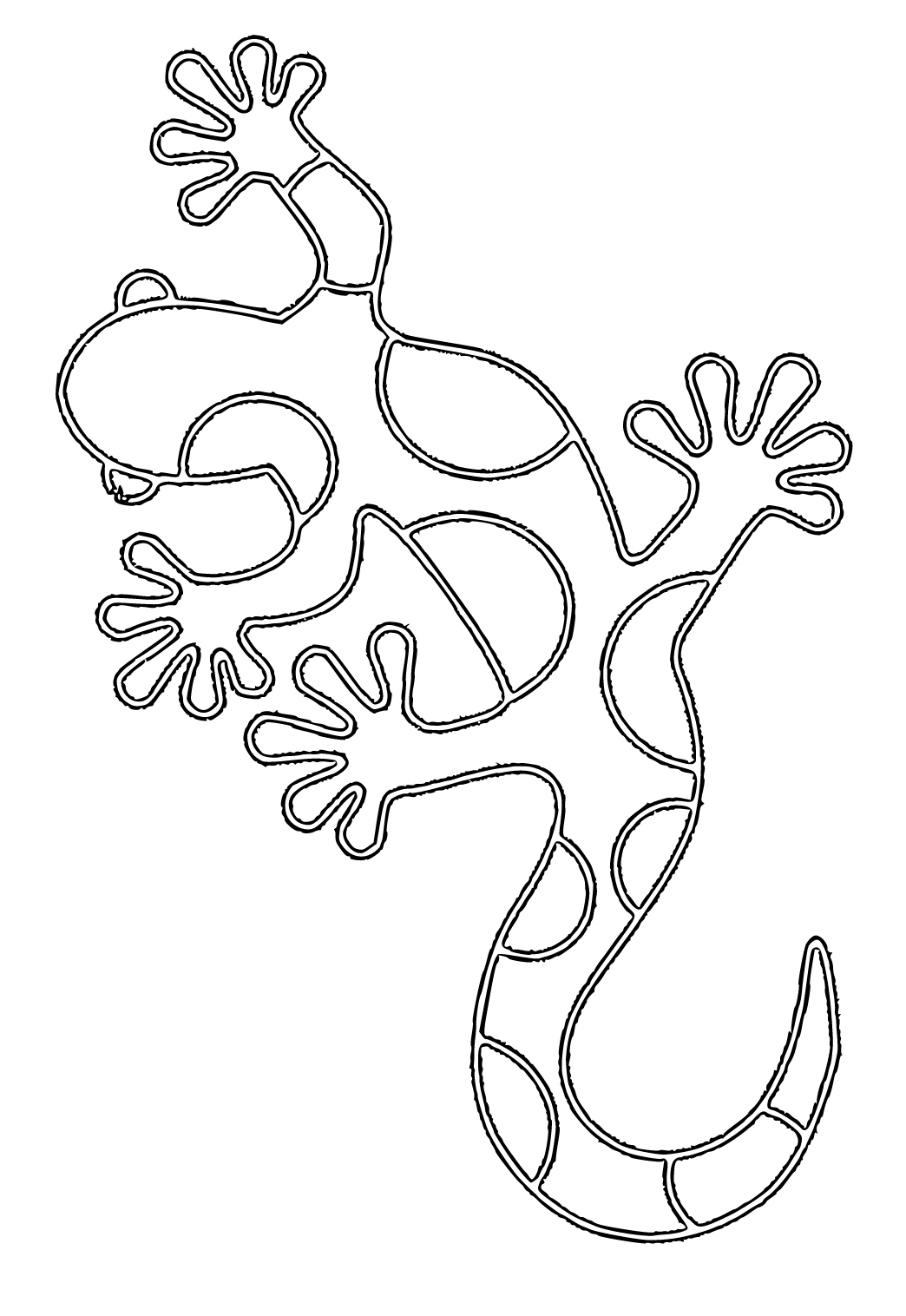 Free printable lizard easy coloring page for adults and kids