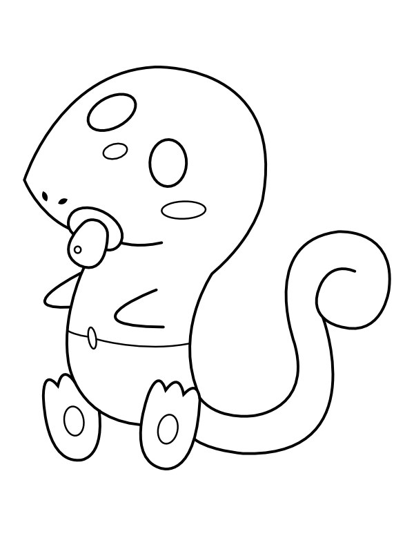 Printable baby lizard coloring page