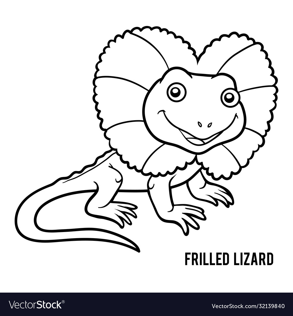 Coloring book frilled lizard royalty free vector image