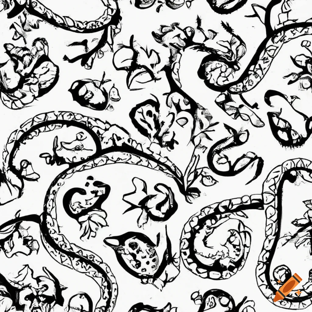 A lizard outline pattern for coloring books on