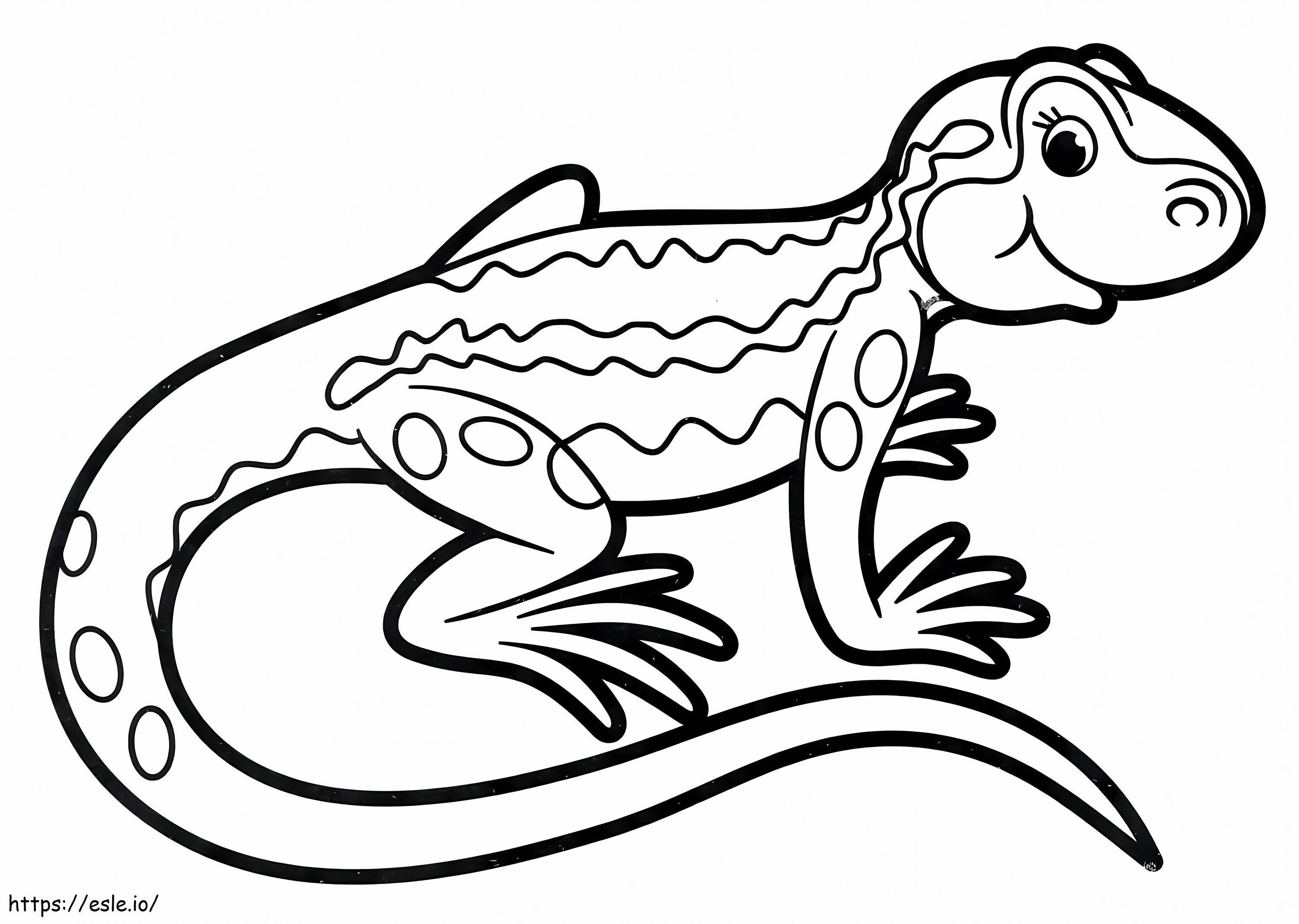 Smiling lizard coloring page