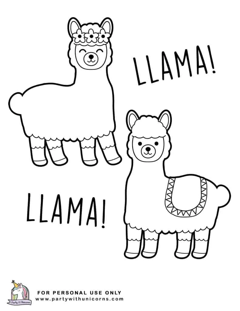 Llama coloring pages