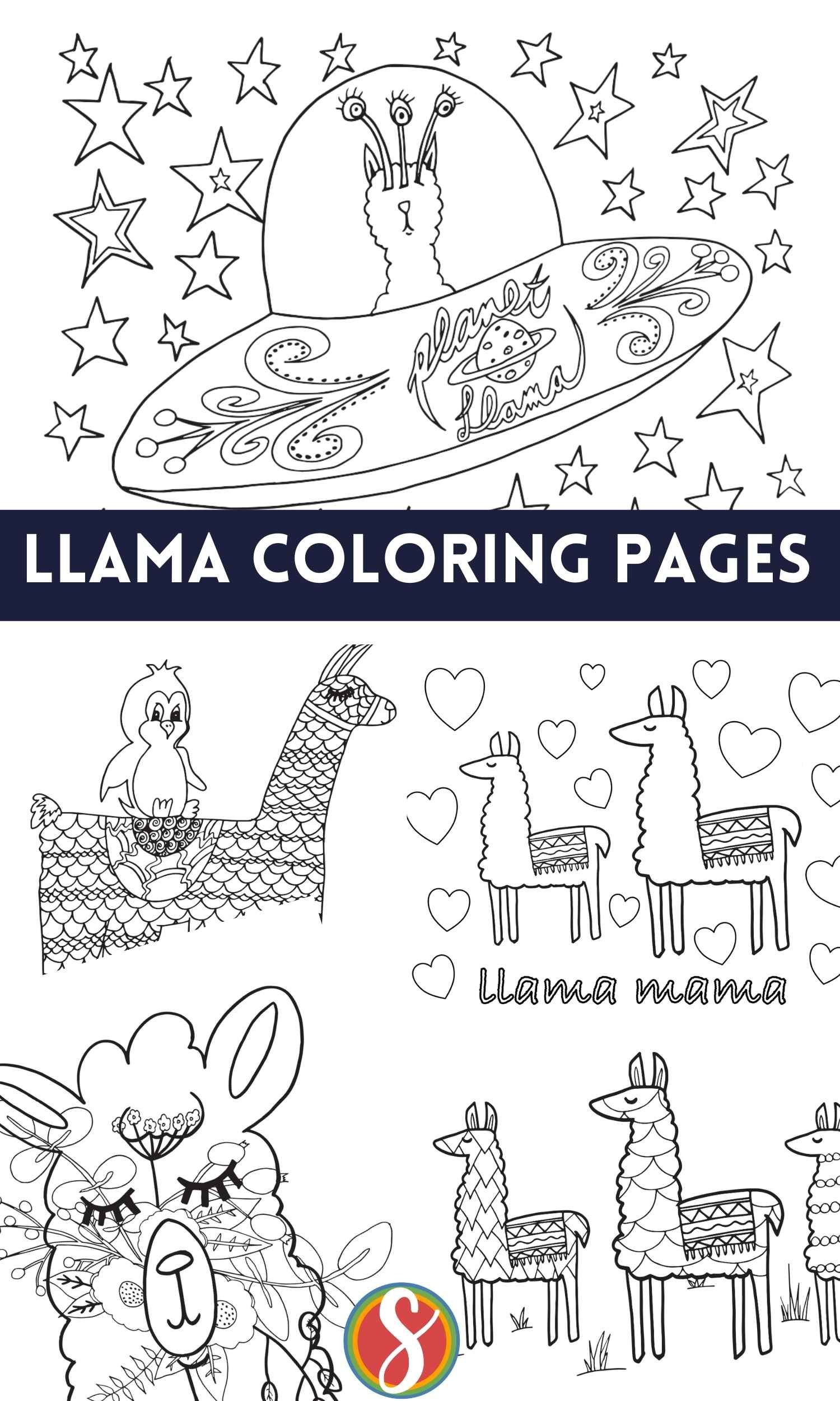 Free llama coloring pages â stevie doodles